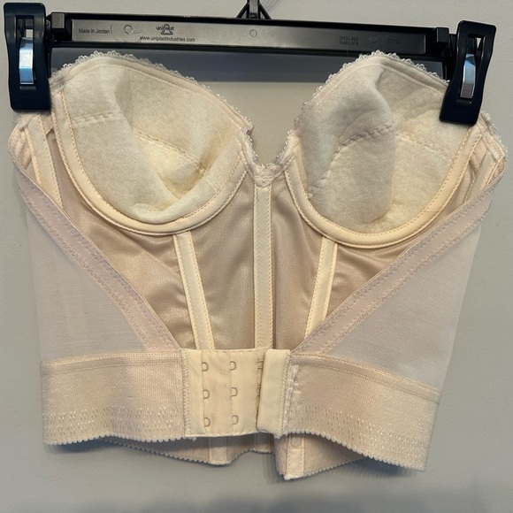 Vintage 80s/90s Smoothie Cream Satin Bustier 34B - Picture 4 of 5